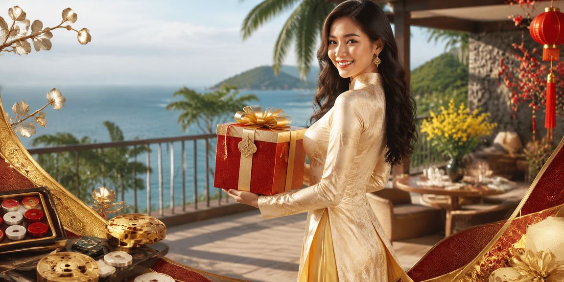 Cảnh sòng bài và Jackpot tại Buôn Ma Thuột với trang phục áo dài truyền thống