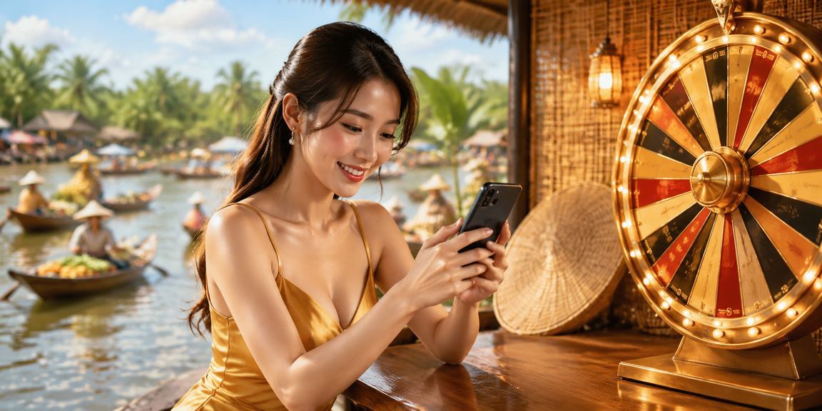 Roulette trực tuyến lấy cảm hứng từ vùng sông Mekong với nón lá Việt Nam