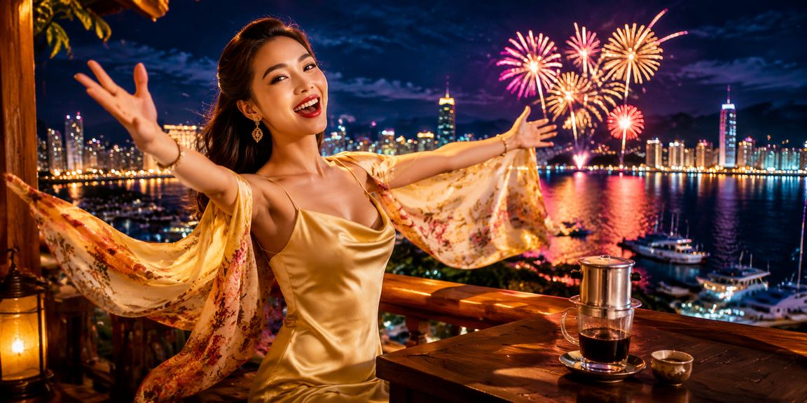 Người dùng trải nghiệm casino trực tuyến và nhâm nhi cà phê tại quán ven biển Nha Trang